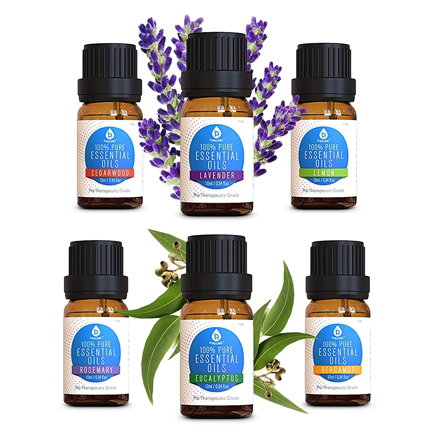 100% Pure Essential Aromatherapy Oils Gift Set-6 Pack