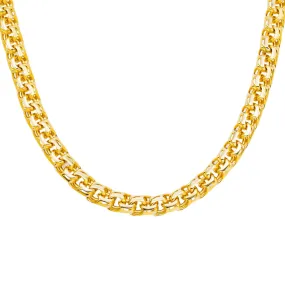 10K GOLD 9.07MM HOLLOW BYZANTINE CHAIN WITH DIAMOND CLASP