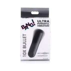 10x Rechargeable Vibrating Metallic Bullet - Black