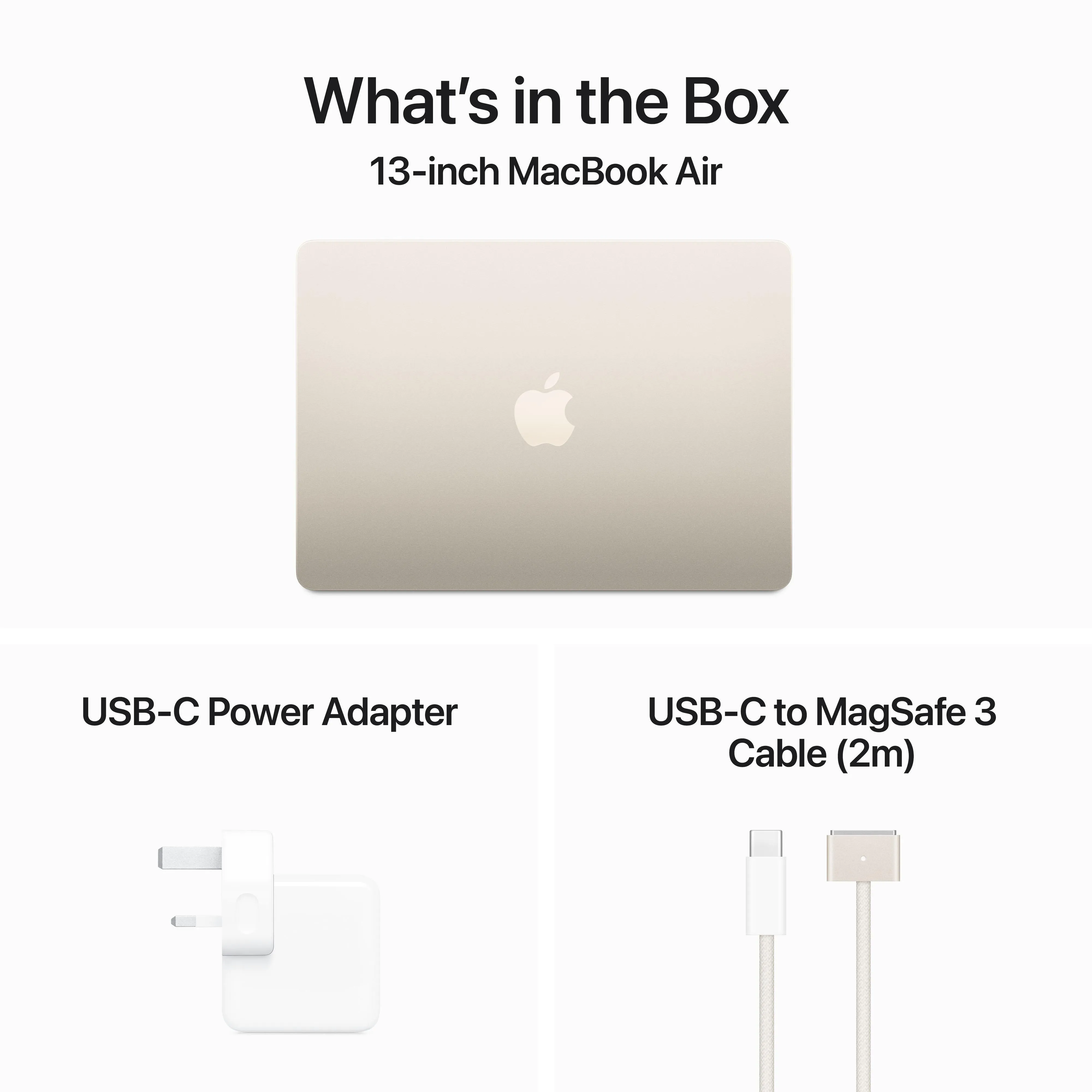 13-inch MacBook Air: Apple M3 chip with 8‑core CPU and 8‑core GPU, 256GB SSD - Starlight