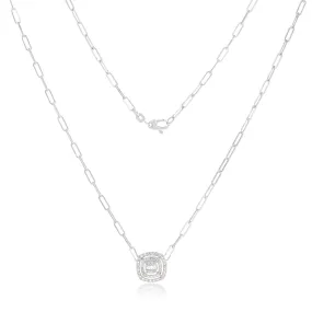 14ct White Gold 1/2 Carat Diamond On 45cm Chain