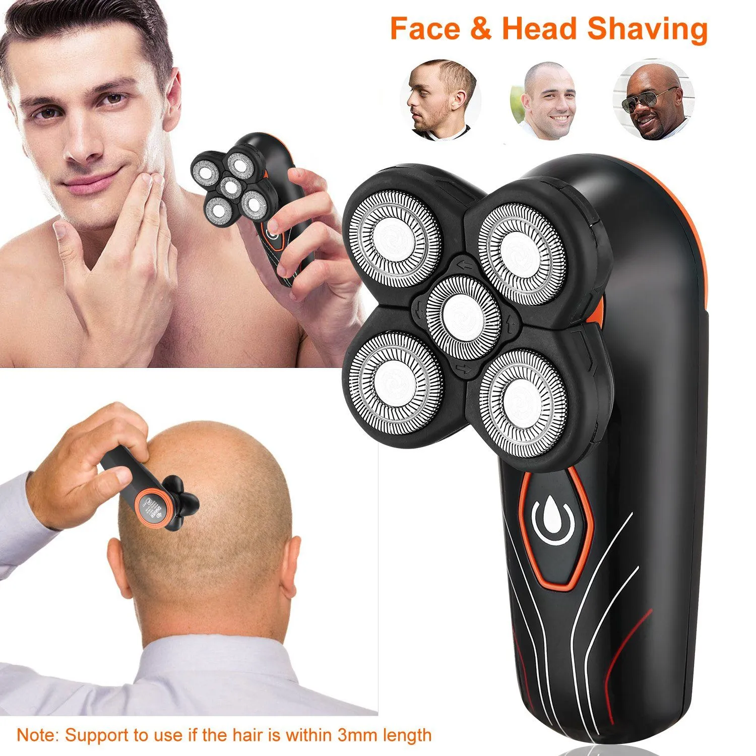 4D Electric Shavers Razor IPX7 Rechargeable Beard Trimmer