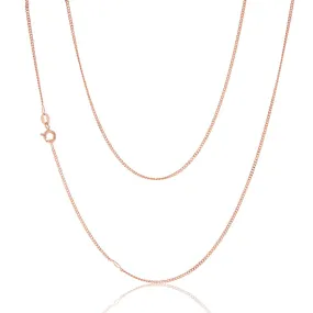 9ct Rose Gold 40 Gauge Curb 46cm Chain