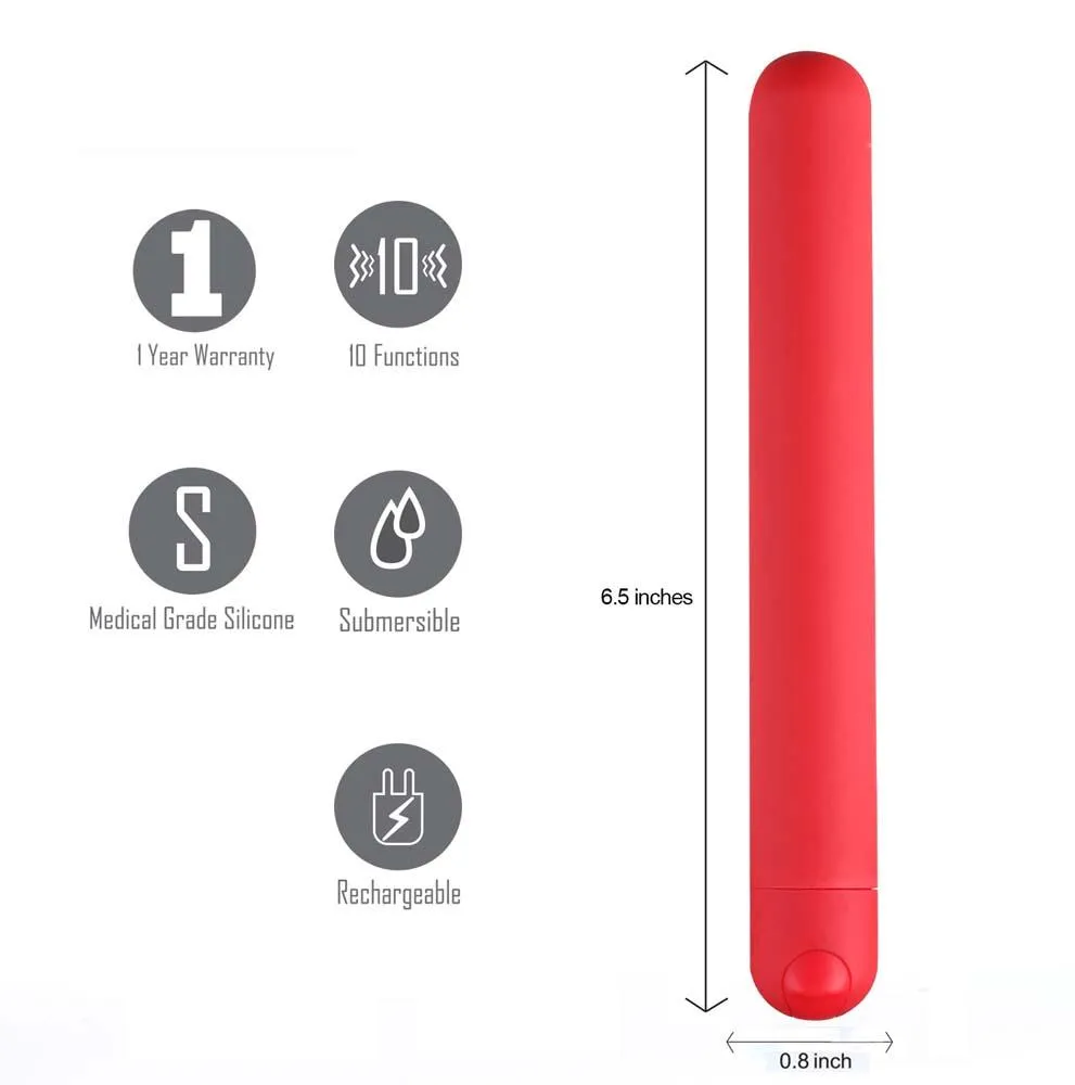 ABBIE LONG RECHARGEABLE BULLET RED