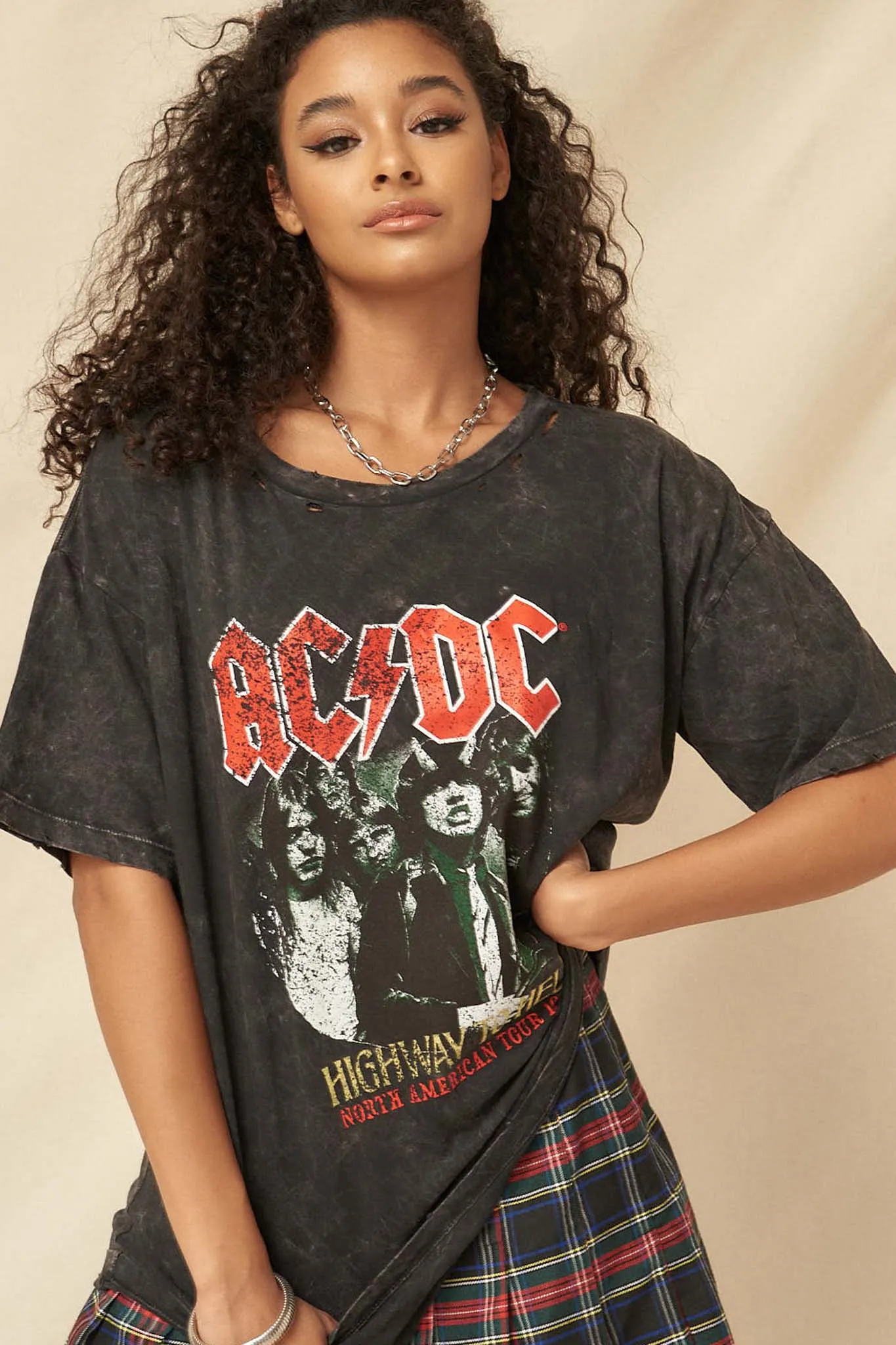 AC/DC Highway to Hell Distressed Graphic Tee