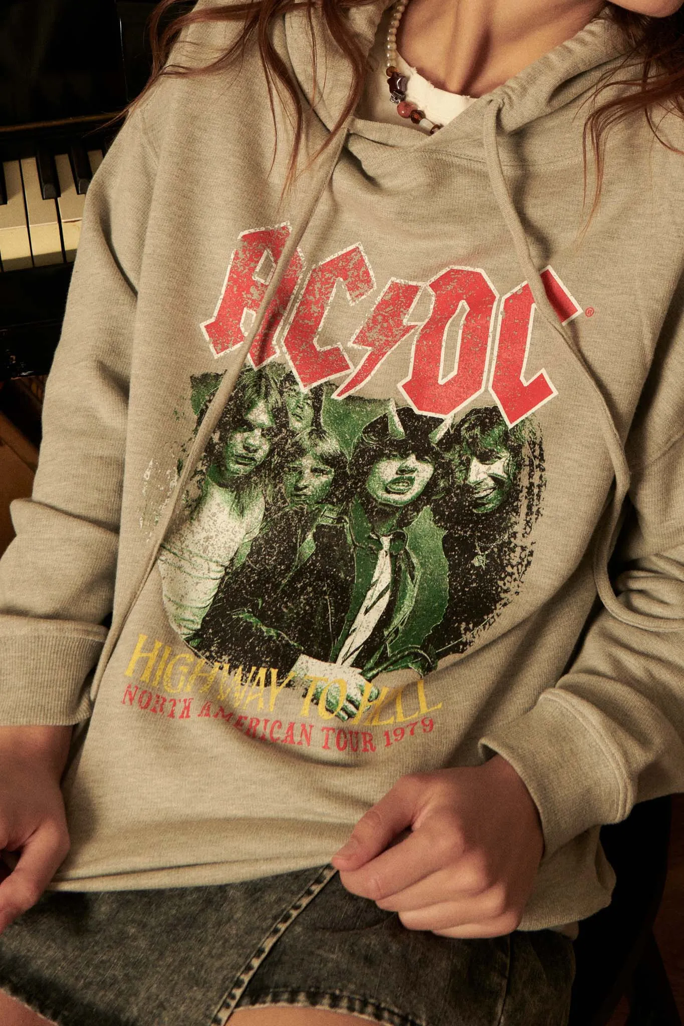 AC/DC Highway to Hell Vintage-Print Hoodie