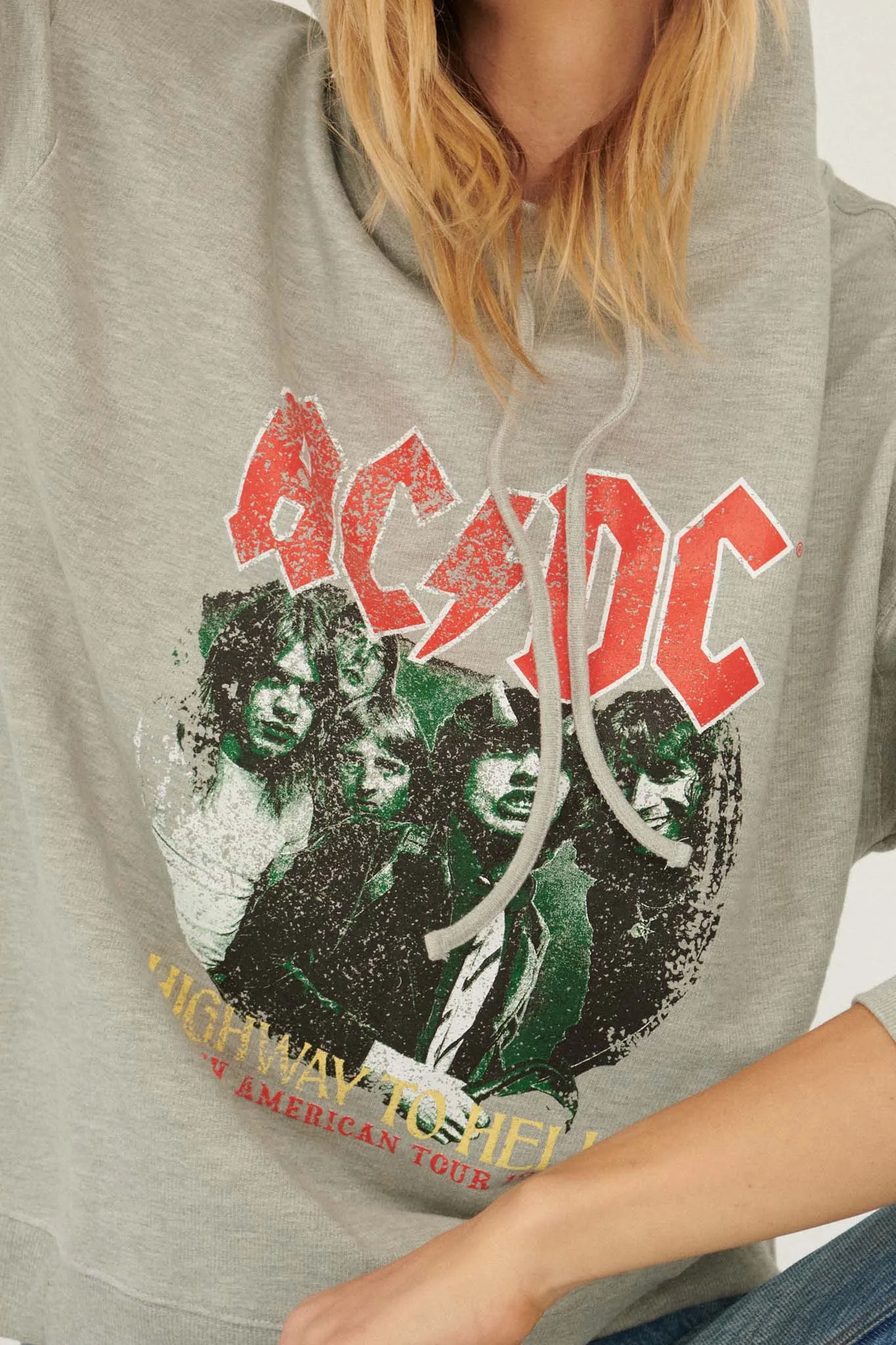 AC/DC Highway to Hell Vintage-Print Hoodie