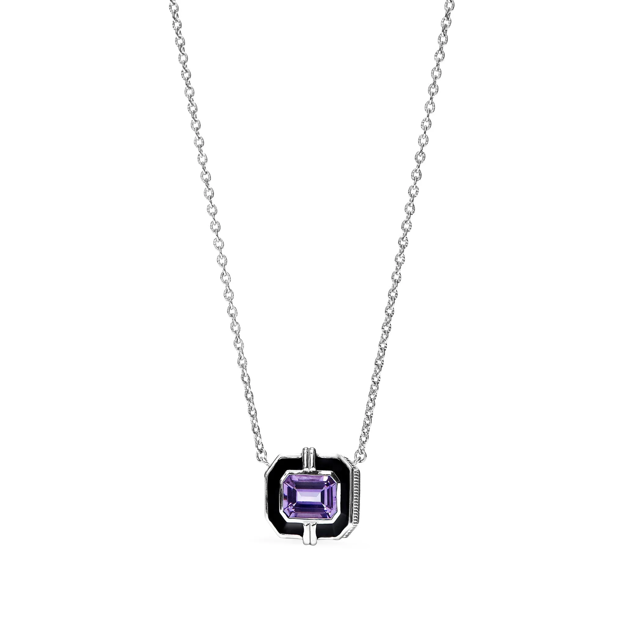 Adrienne Necklace with Enamel and Amethyst