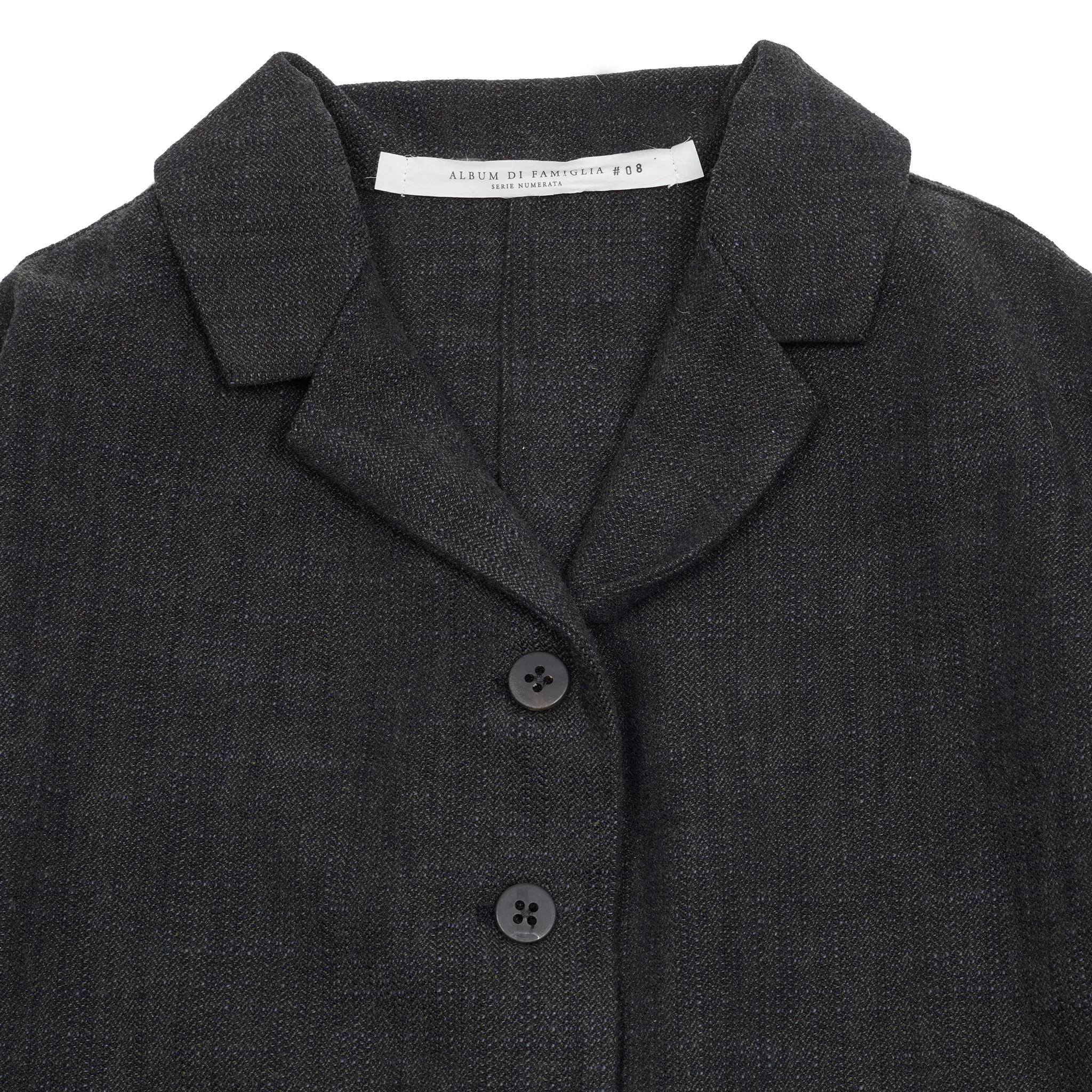 Album Di Famiglia Herringbone Loose Blazer in Black