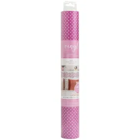 American Crafts Cutting Adhesive Vinyl, Pink Small Dots Glitter- 12" x 48"