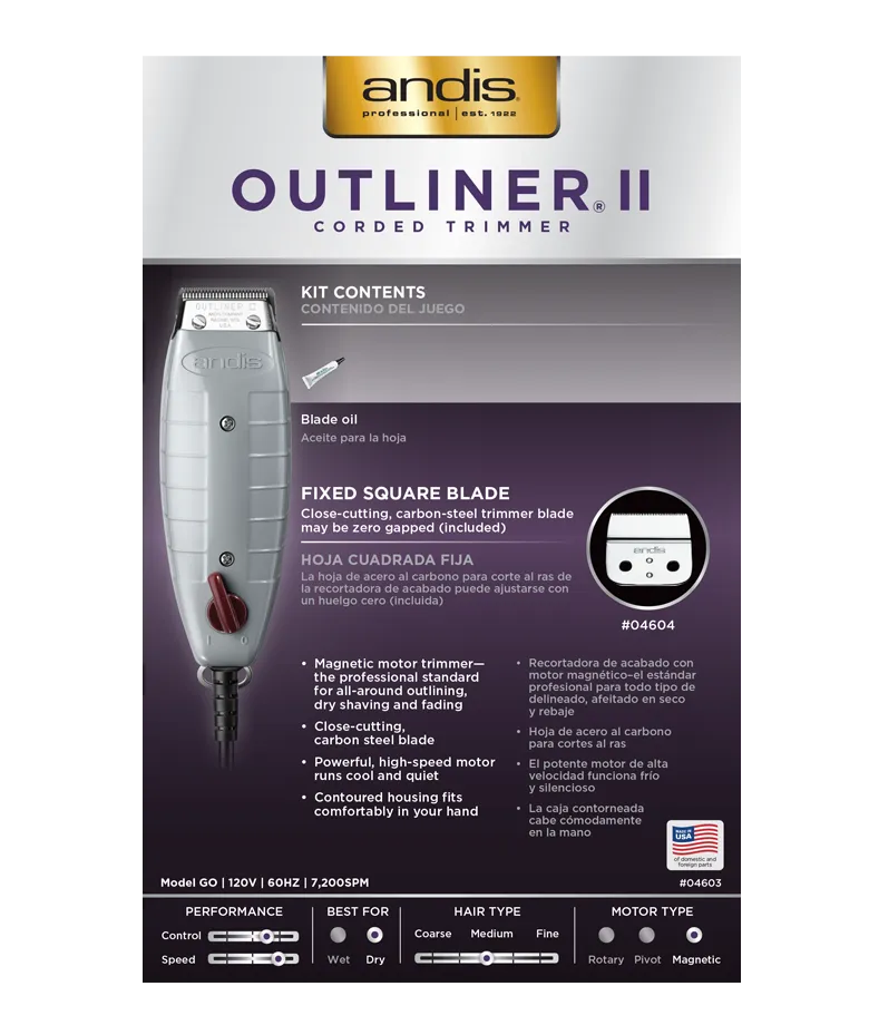 Andis Outliner II 3-Prong Corded Trimmer