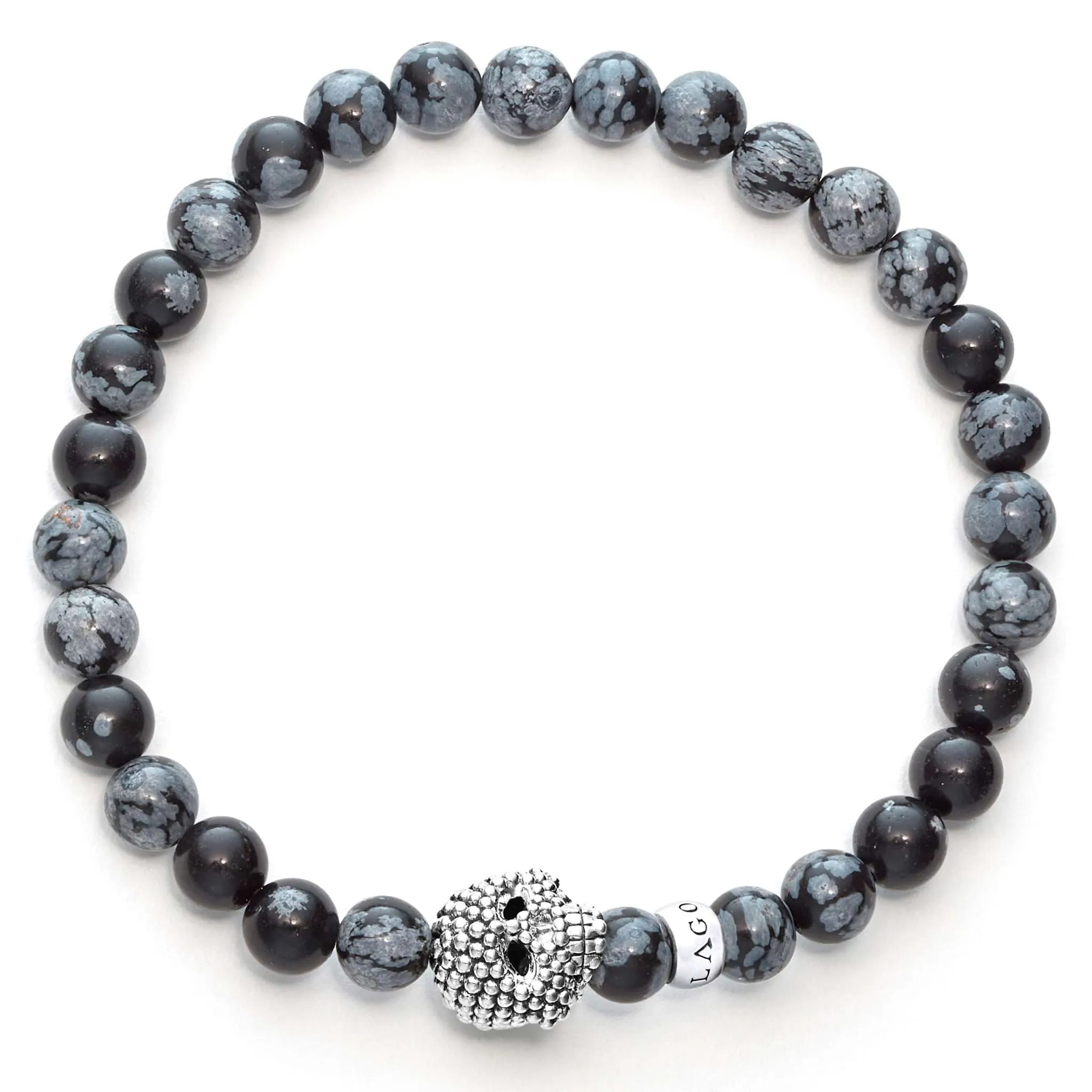 Anthem Snowflake Obsidian Skull Bracelet