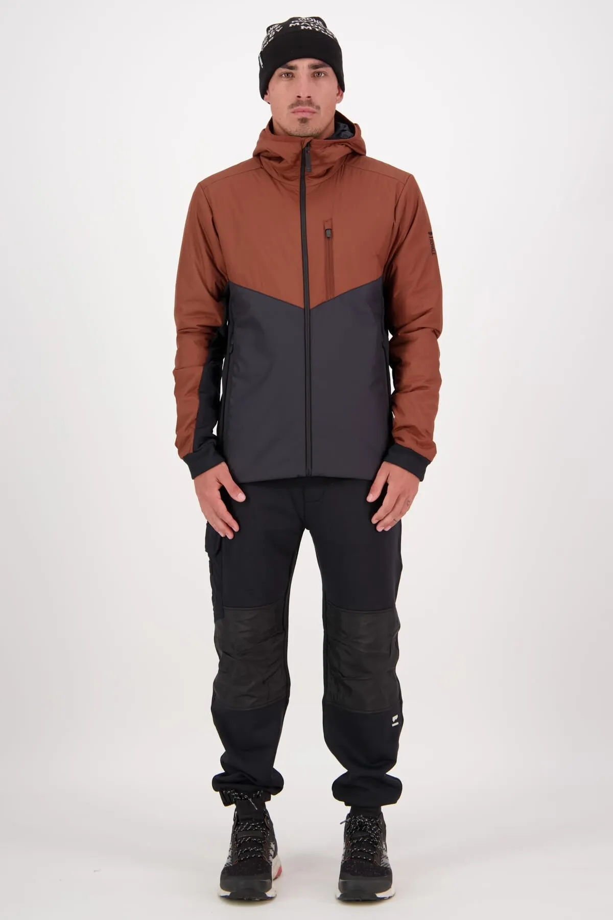 Arete Merino Insulated Hooded Jacket - Dark Copper Black