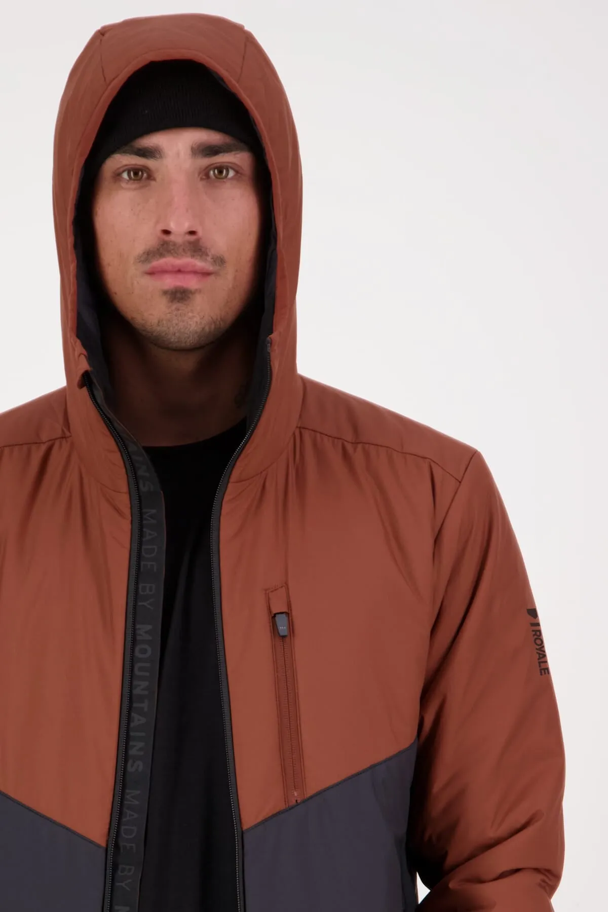 Arete Merino Insulated Hooded Jacket - Dark Copper Black