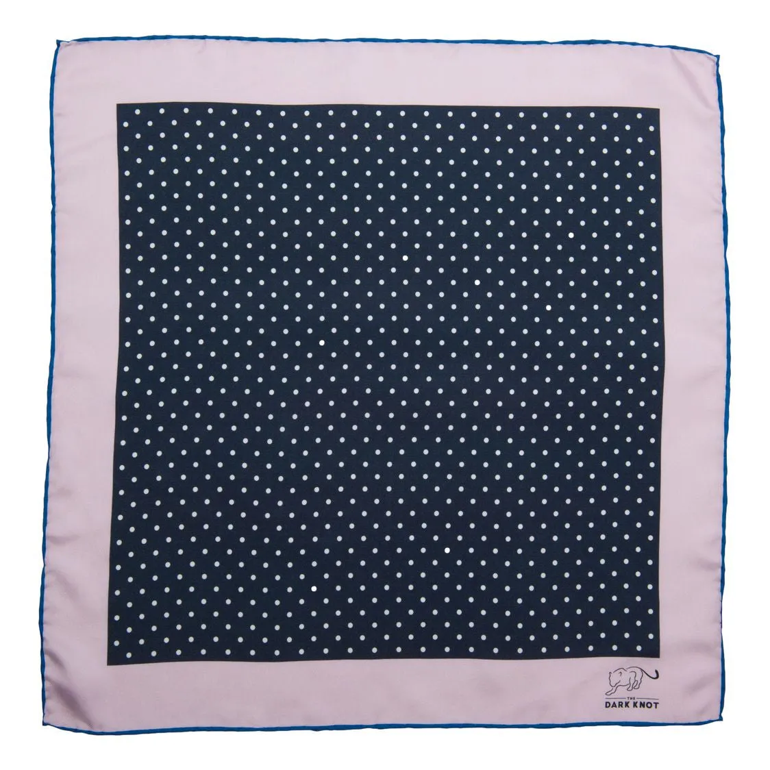 Ashland Dots Silk Pocket Square, Navy / White