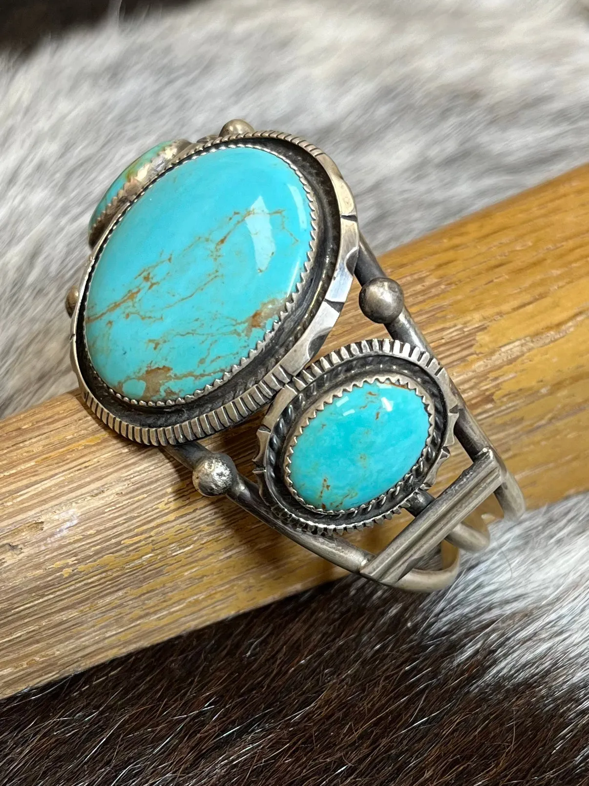 Augustine Largo Genuine Kingman Stone Turquoise Cuff Bracelet ALTC01