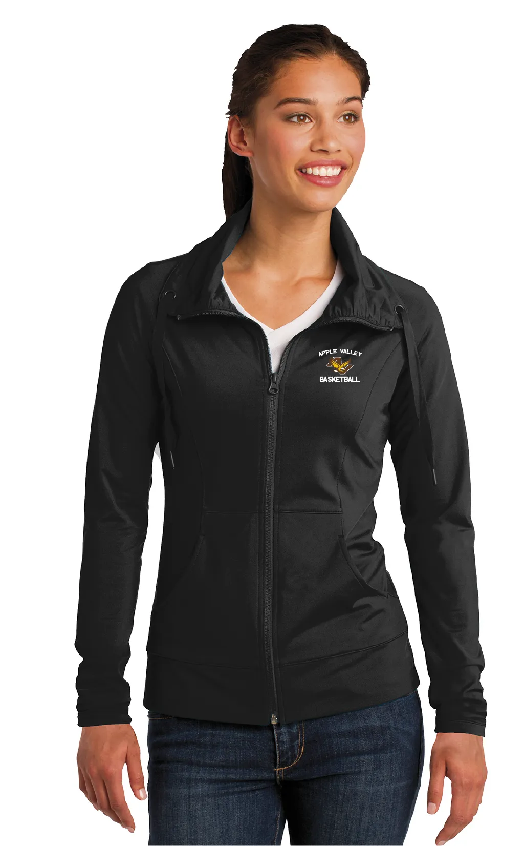 AV Basketball - Sport-Tek® Ladies Sport-Wick® Stretch Full-Zip Jacket