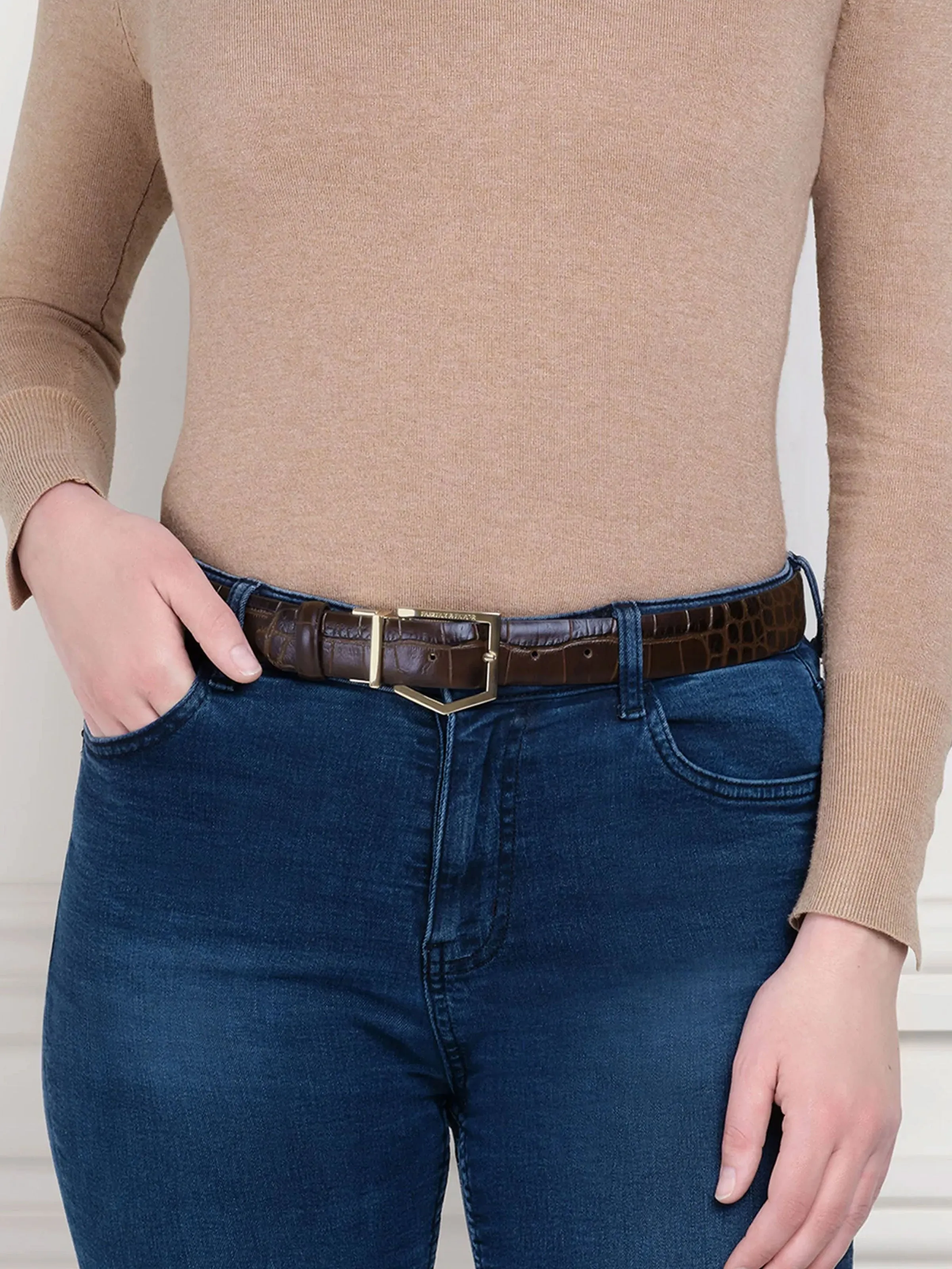 Blickling Belt - Navy & Choc