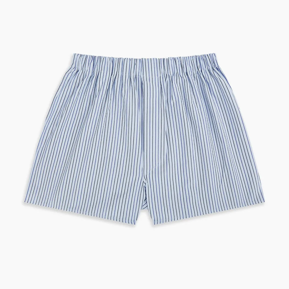 Blue Multi Stripe Godfrey Boxer Shorts