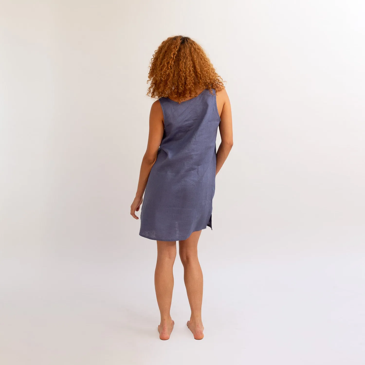 Blueberry Linen Night Dress