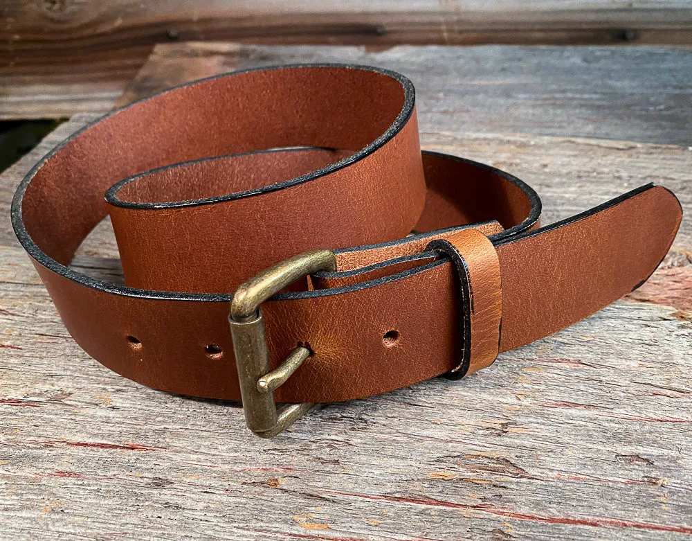 Boyer's Handmade Golden Brown Belt 1 1/2"