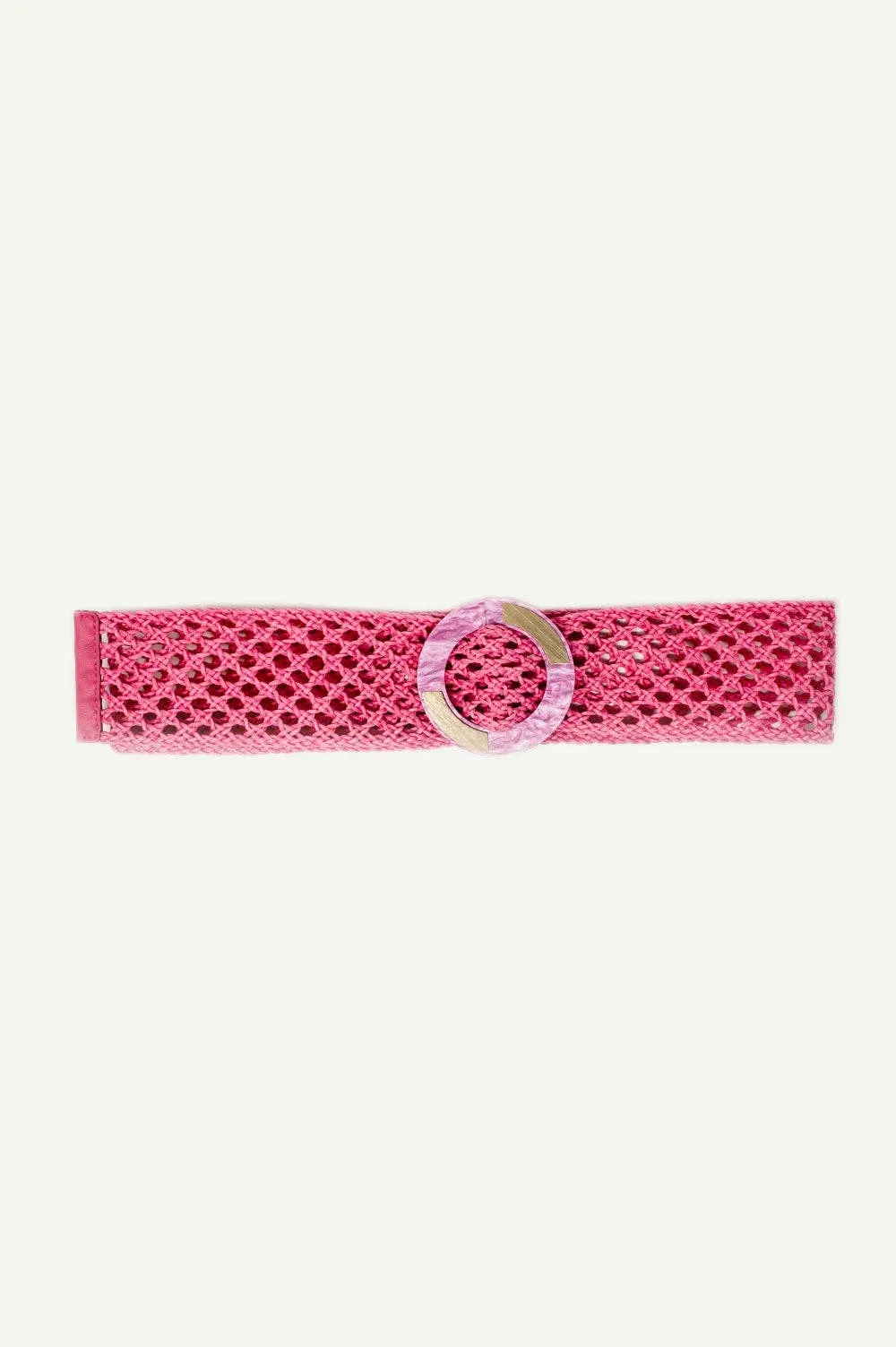 Braided Hip And Waist Belt in Pink