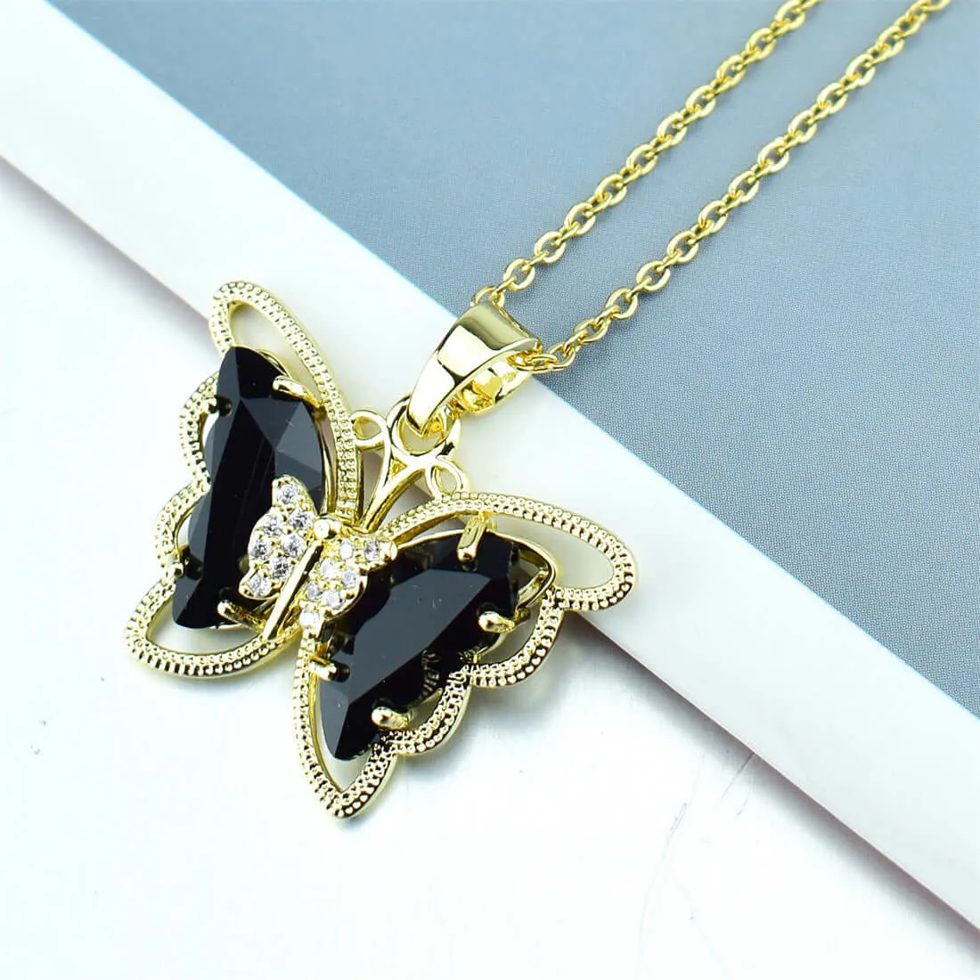 Butterfly Crystal Zircon Pendant Necklace