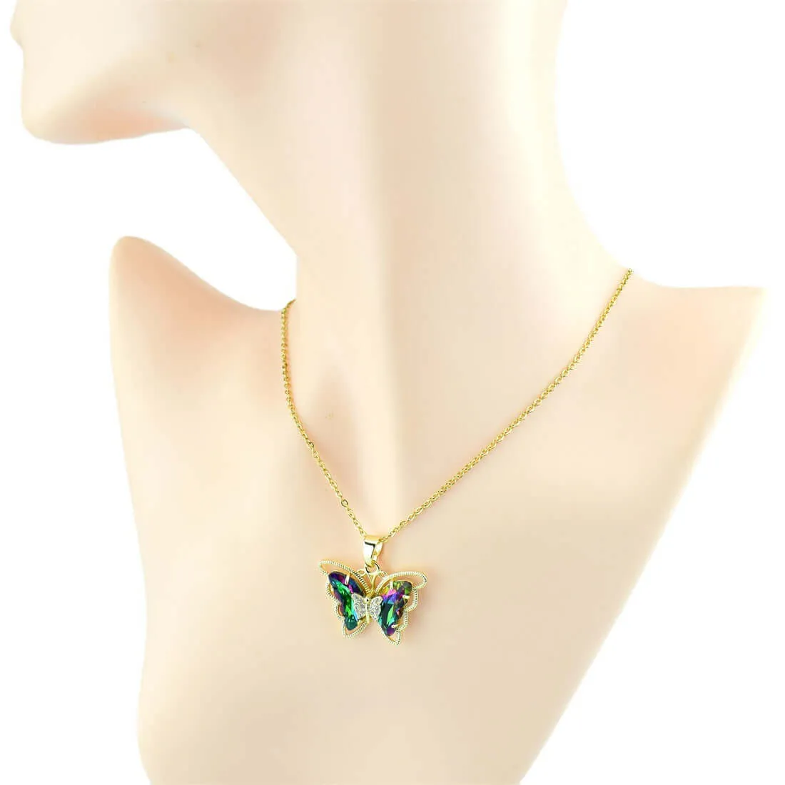 Butterfly Crystal Zircon Pendant Necklace