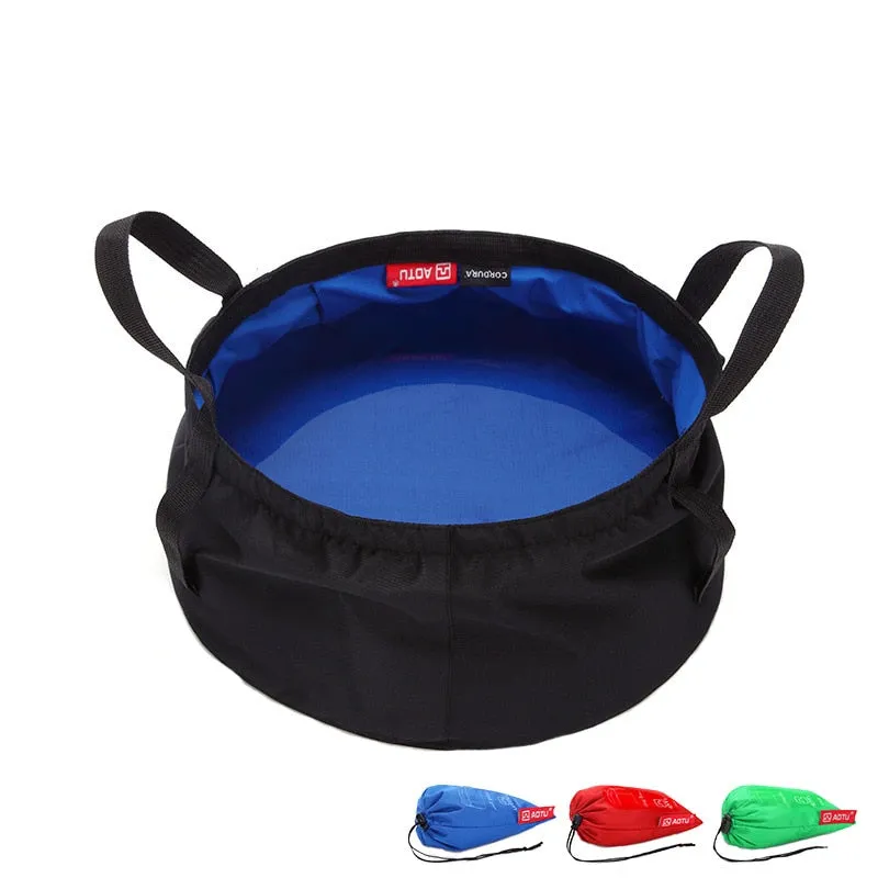 Camping Portable Water Basin Outdoor Travel Small Volume Water Bag 210 Nylon Balance WashBasin Collapsible Fishing Bucket