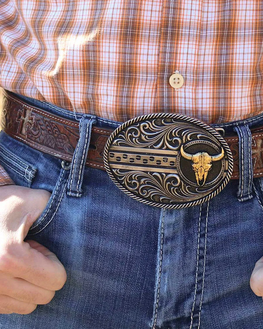 Cattle Road Belt Buckle