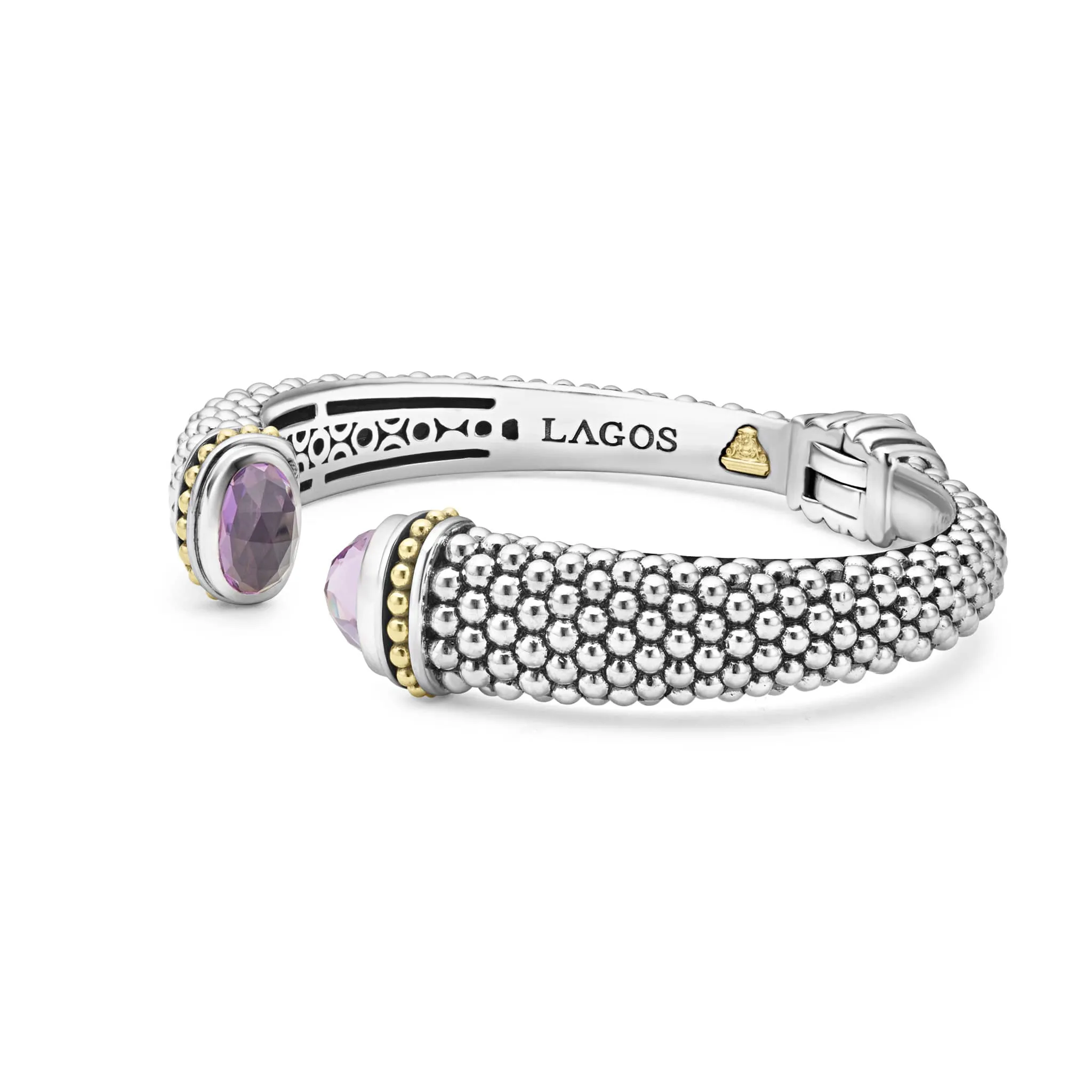 Caviar Color Amethyst Cuff Bracelet | 12mm