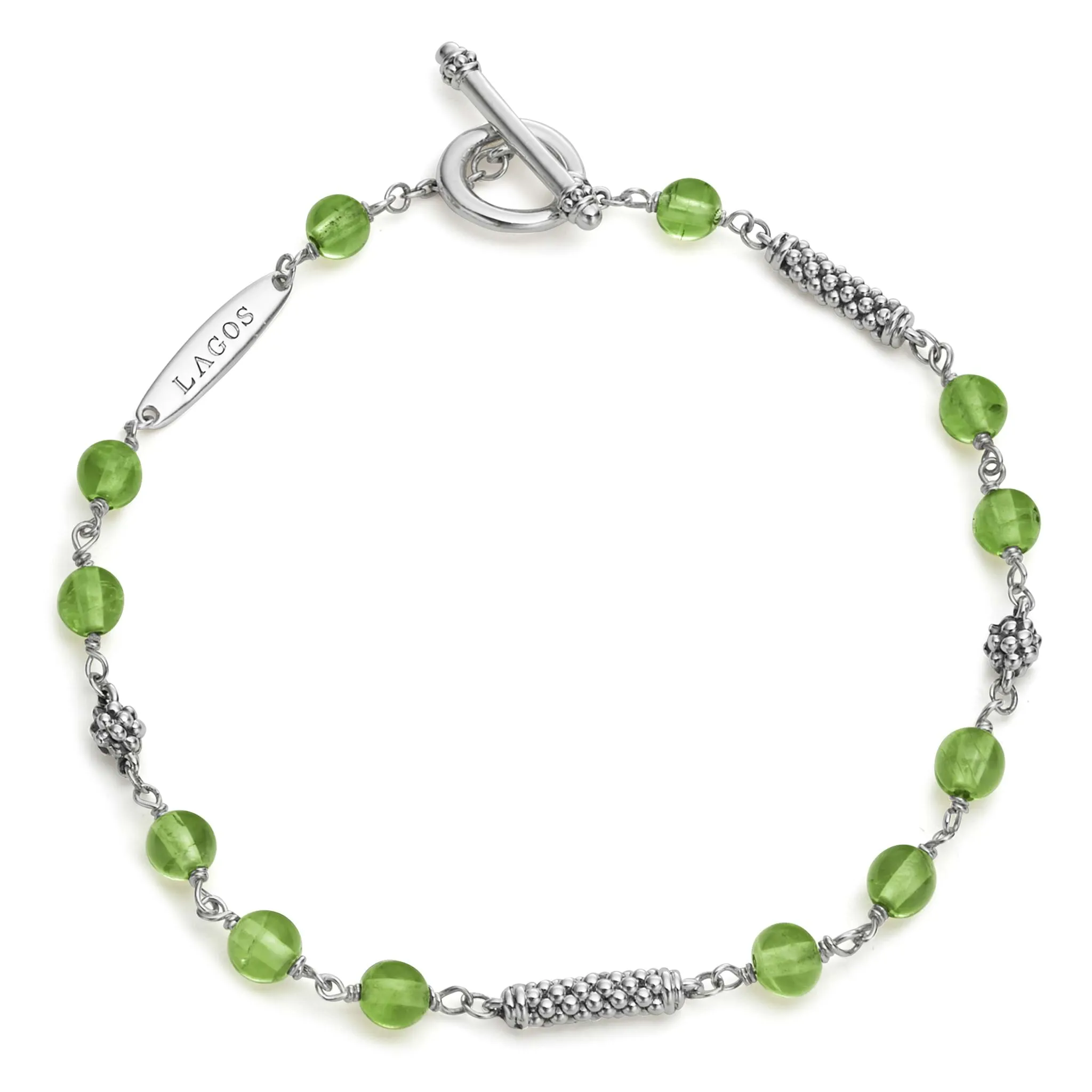 Caviar Icon Peridot Beaded Bracelet