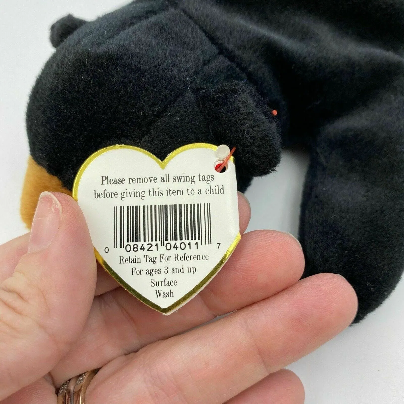 Charming Ty Original Beanie Babies Blackie The Bear Plush Toy - Excellent Cond. - Vintage