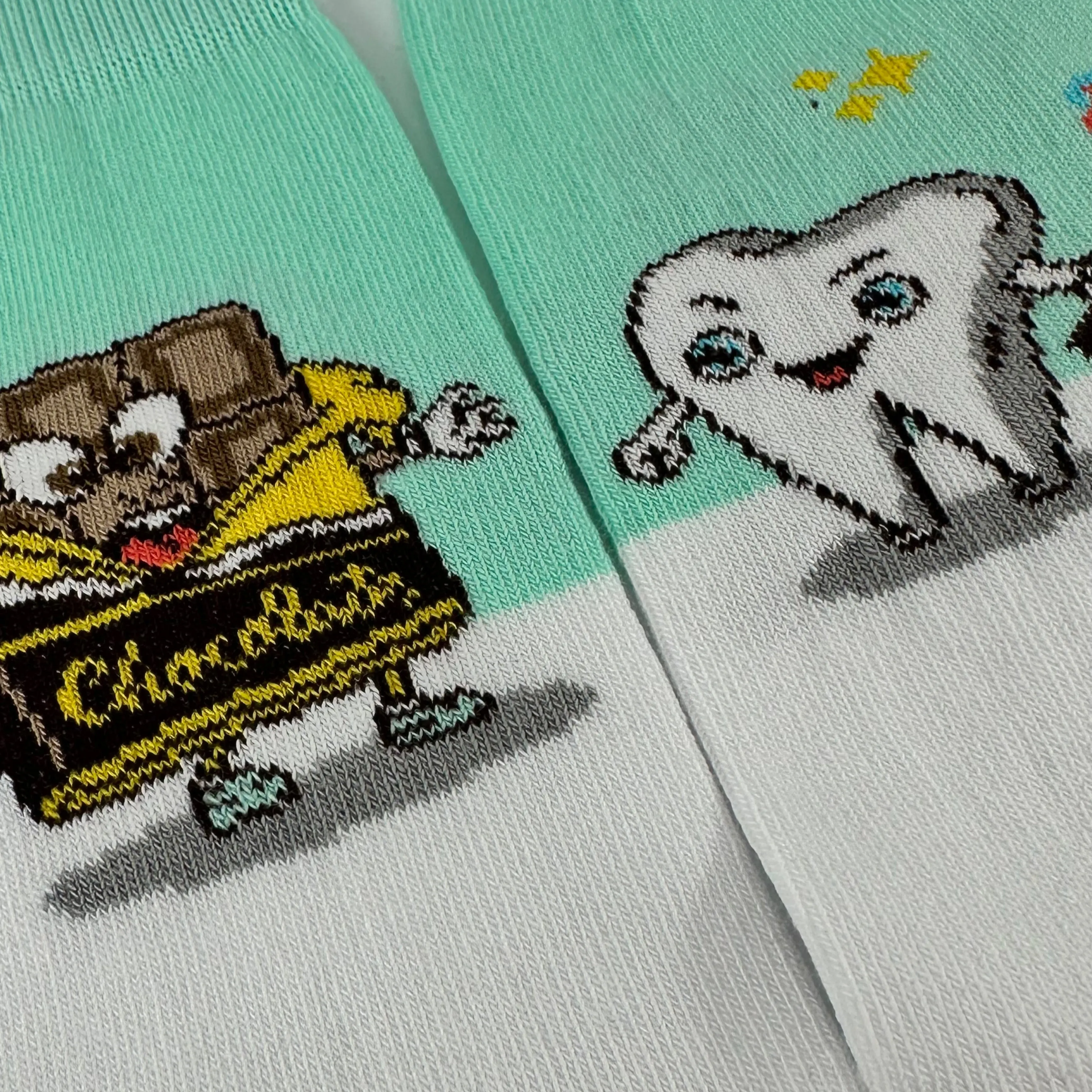 Chocolate vs. Toothbrush Socks from the Sock Panda (Adult Small -  Shoe Sizes 2-5)