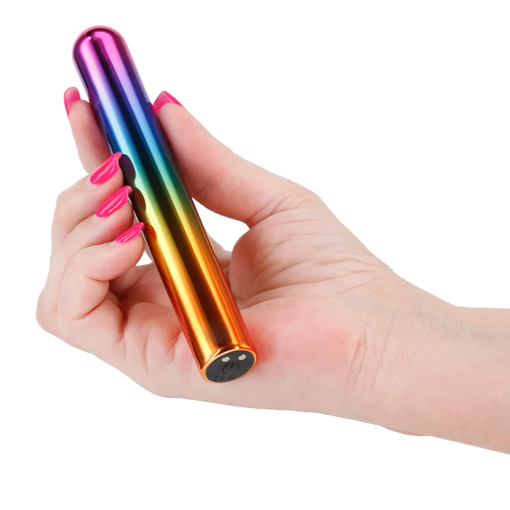 Chroma Rechargeable Metallic Straight Vibrator - Large