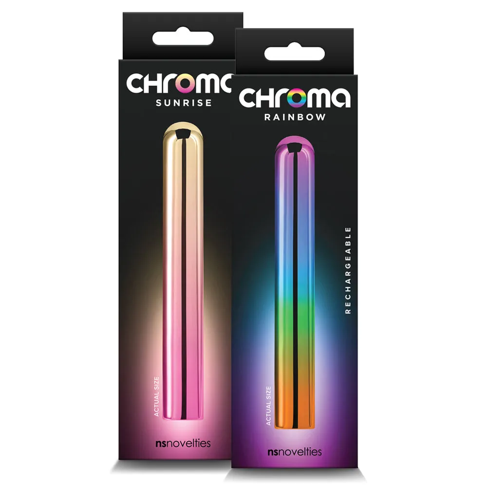 Chroma Rechargeable Metallic Straight Vibrator - Large