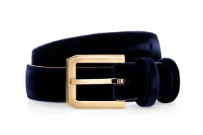 CREVEL VELOUR NAVY BELT