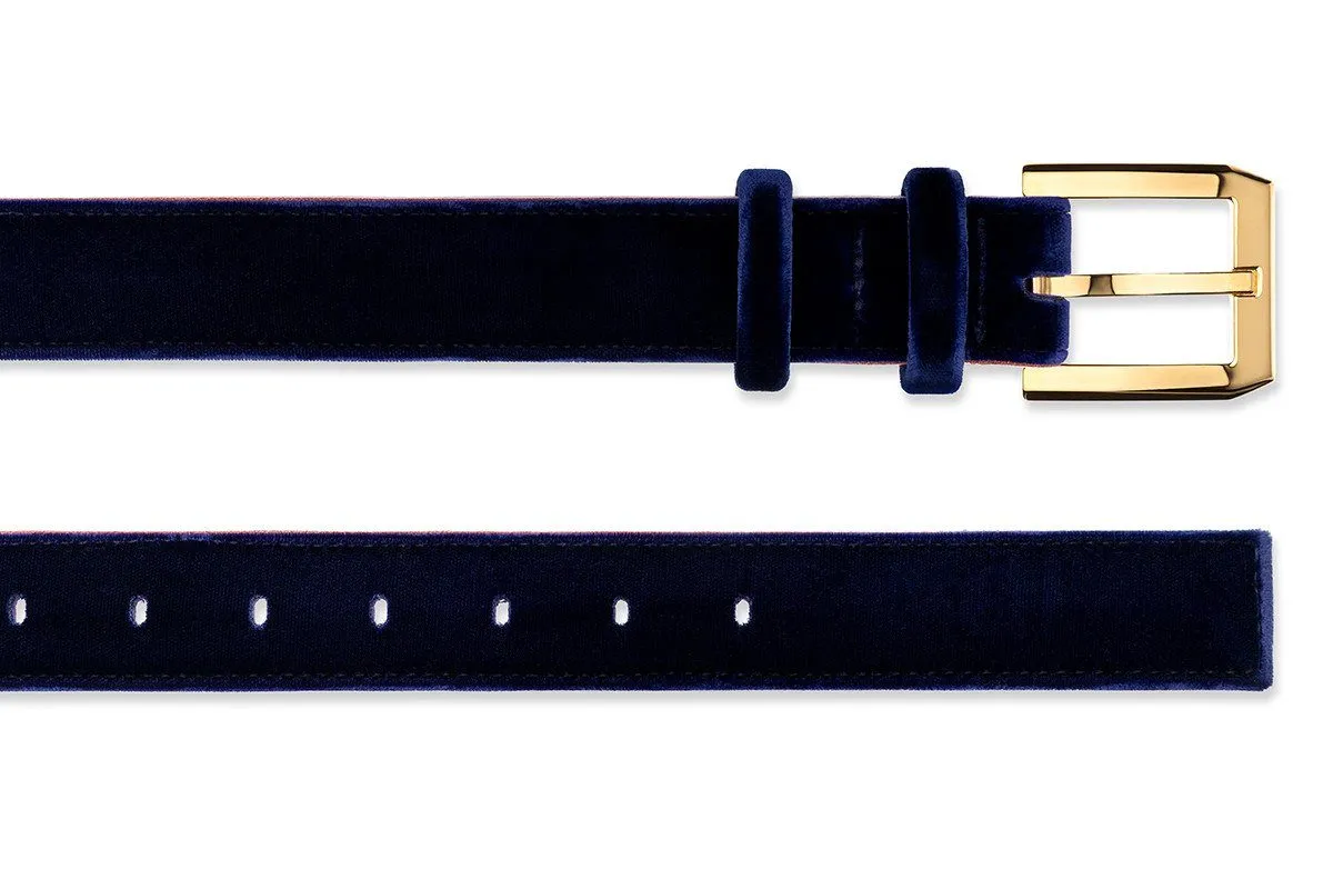 CREVEL VELOUR NAVY BELT