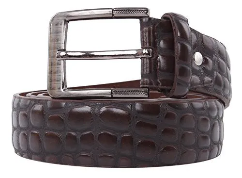 Crocodile Print Men's PU Leather Designer Dress Belt - Imported