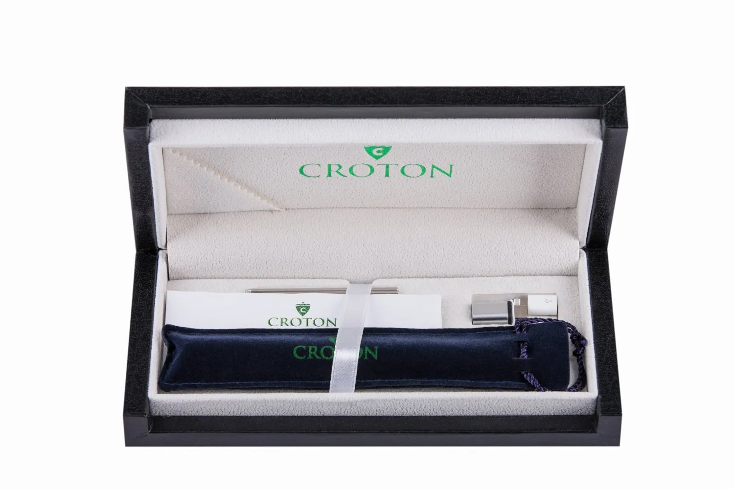 Croton Charger Power Bank 1,100MAH Ballpoint Silver Gray Pen