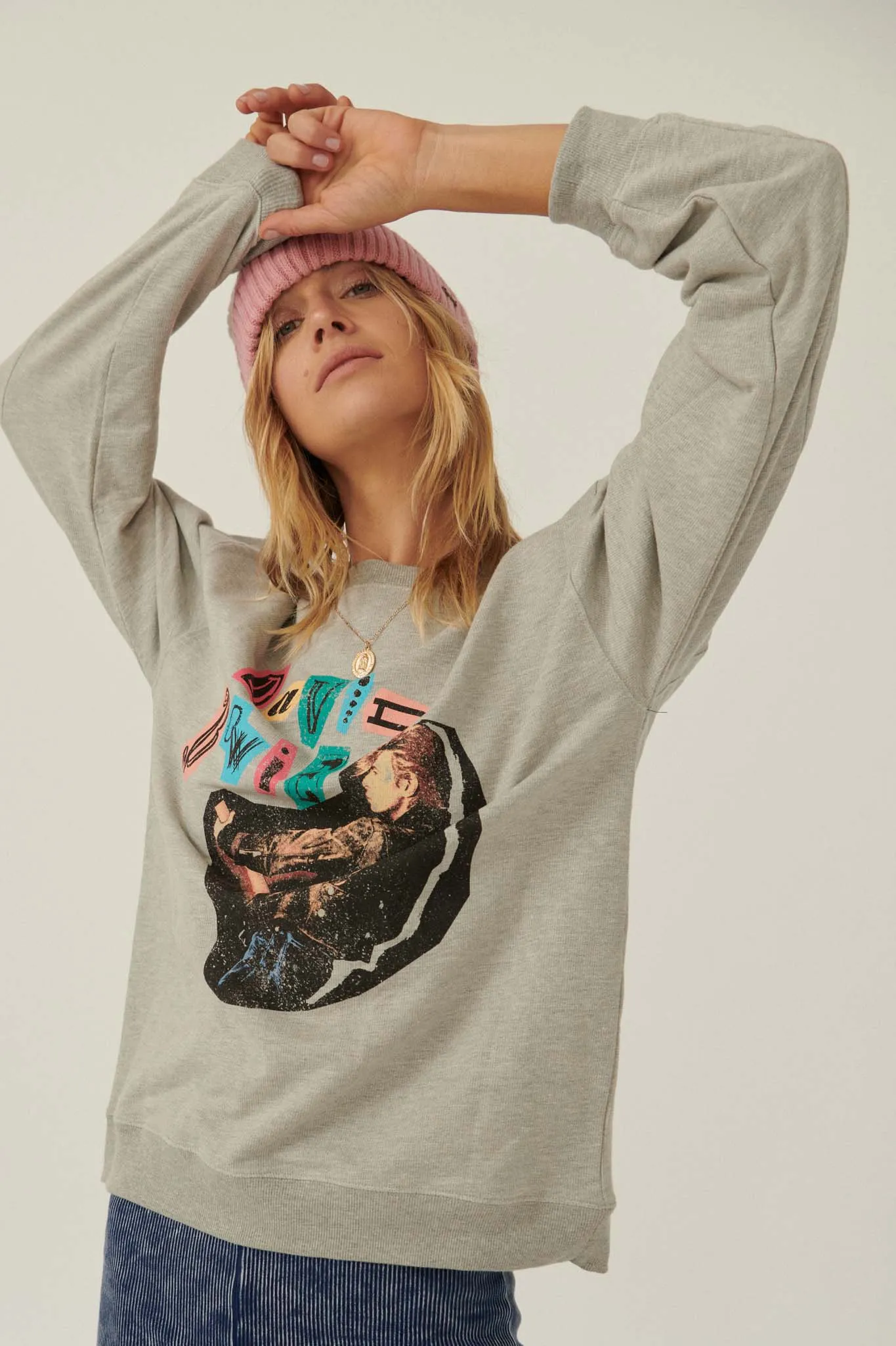 David Bowie Collage Graphic Sweatshirt