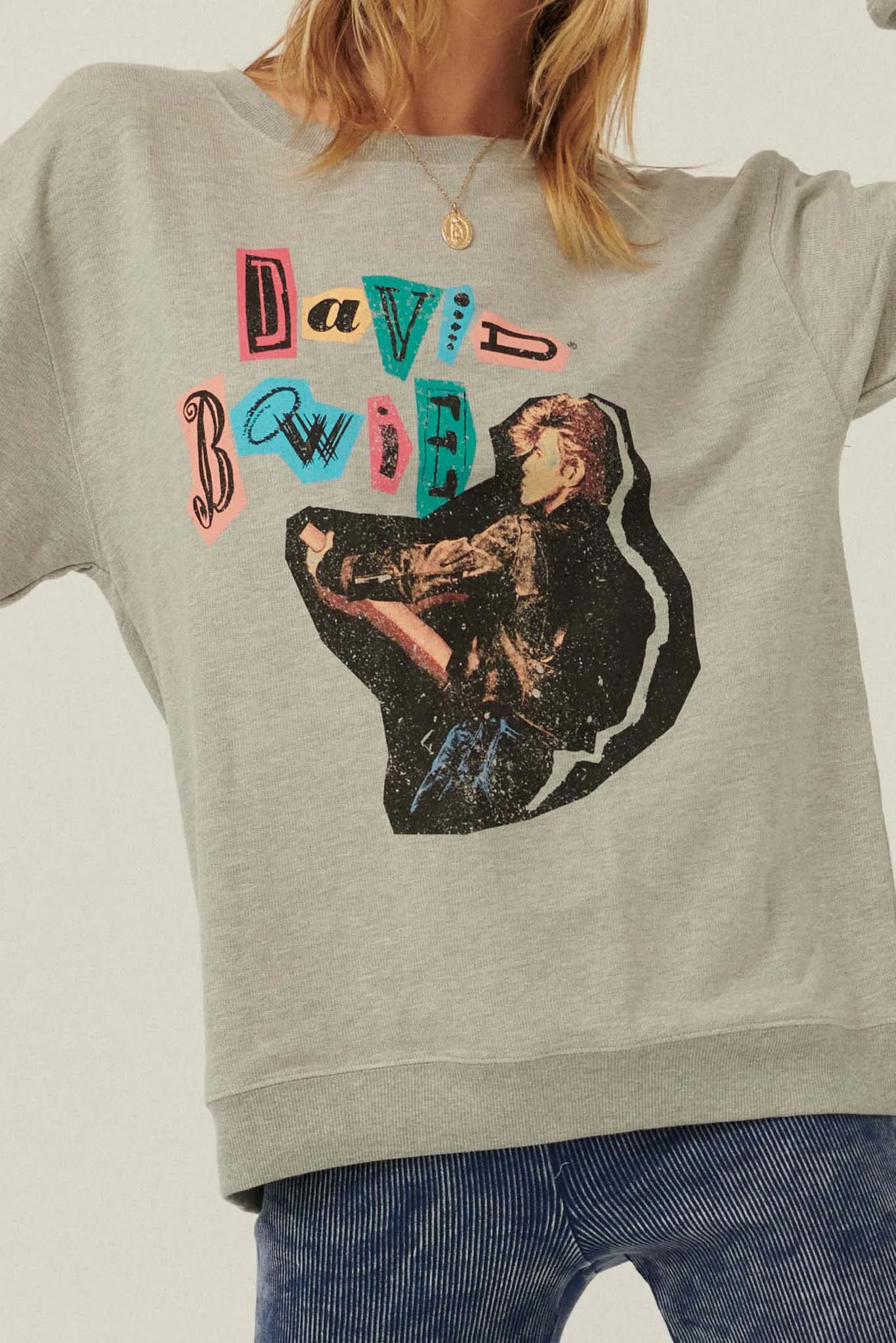 David Bowie Collage Graphic Sweatshirt