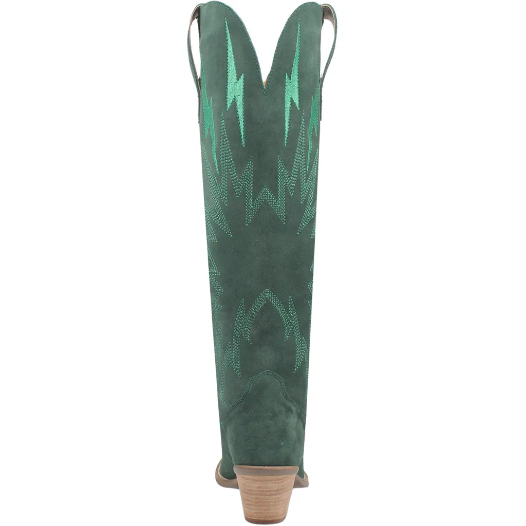 Dingo Women's 16" Thunder Road Green Suede Snip Toe Western Boot