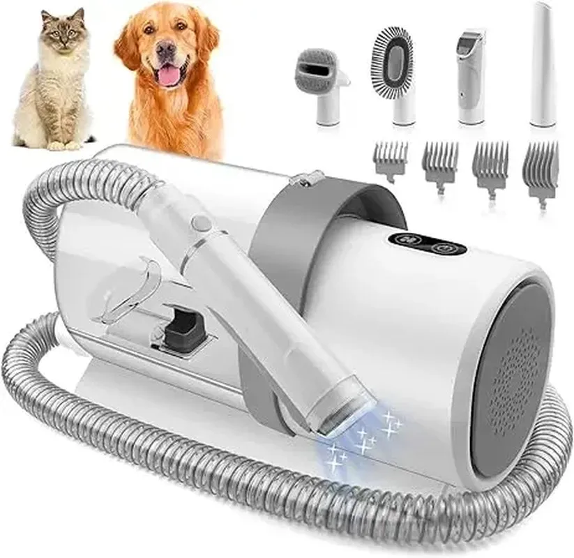 Dog Grooming Kit for Pet Include 4 Hair Clipper Combs 2.5L Vacuum Cleaner and 5 Pet Grooming Tools for Shedding, Low Noise