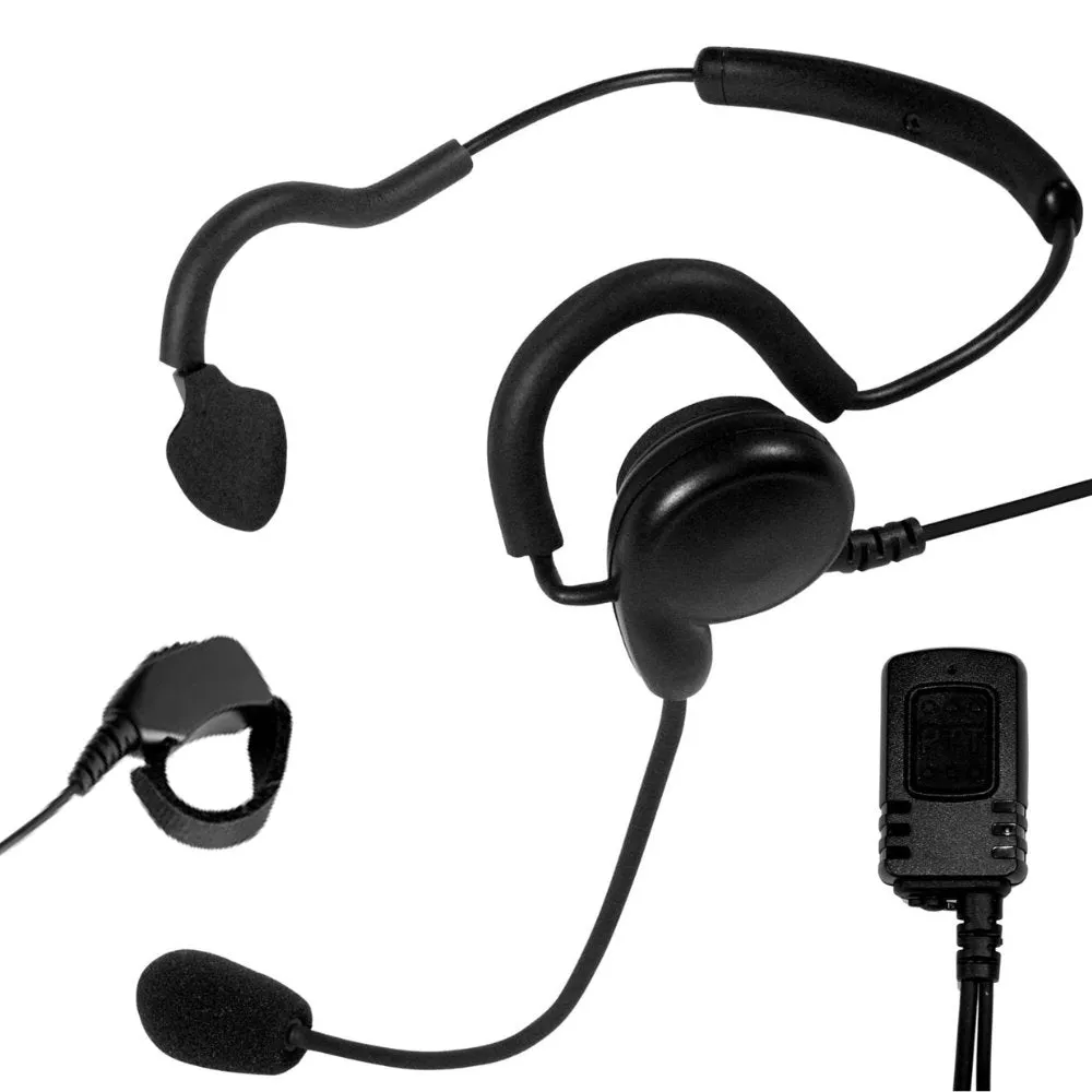 DRONECOMMS Headset with Ring PTT, Harris P7100 P7200