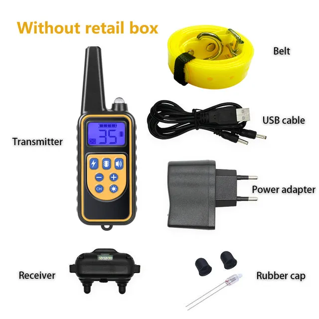 Electric Dog Training Collar 800m Pet Remote Control  Waterproof Rechargeable Vibration With LCD Display Suitable For All Dogs