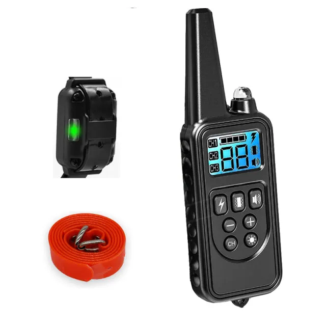 Electric Dog Training Collar 800m Pet Remote Control  Waterproof Rechargeable Vibration With LCD Display Suitable For All Dogs