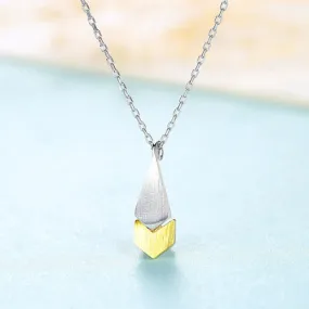 elegant gold and silver double geometric necklace