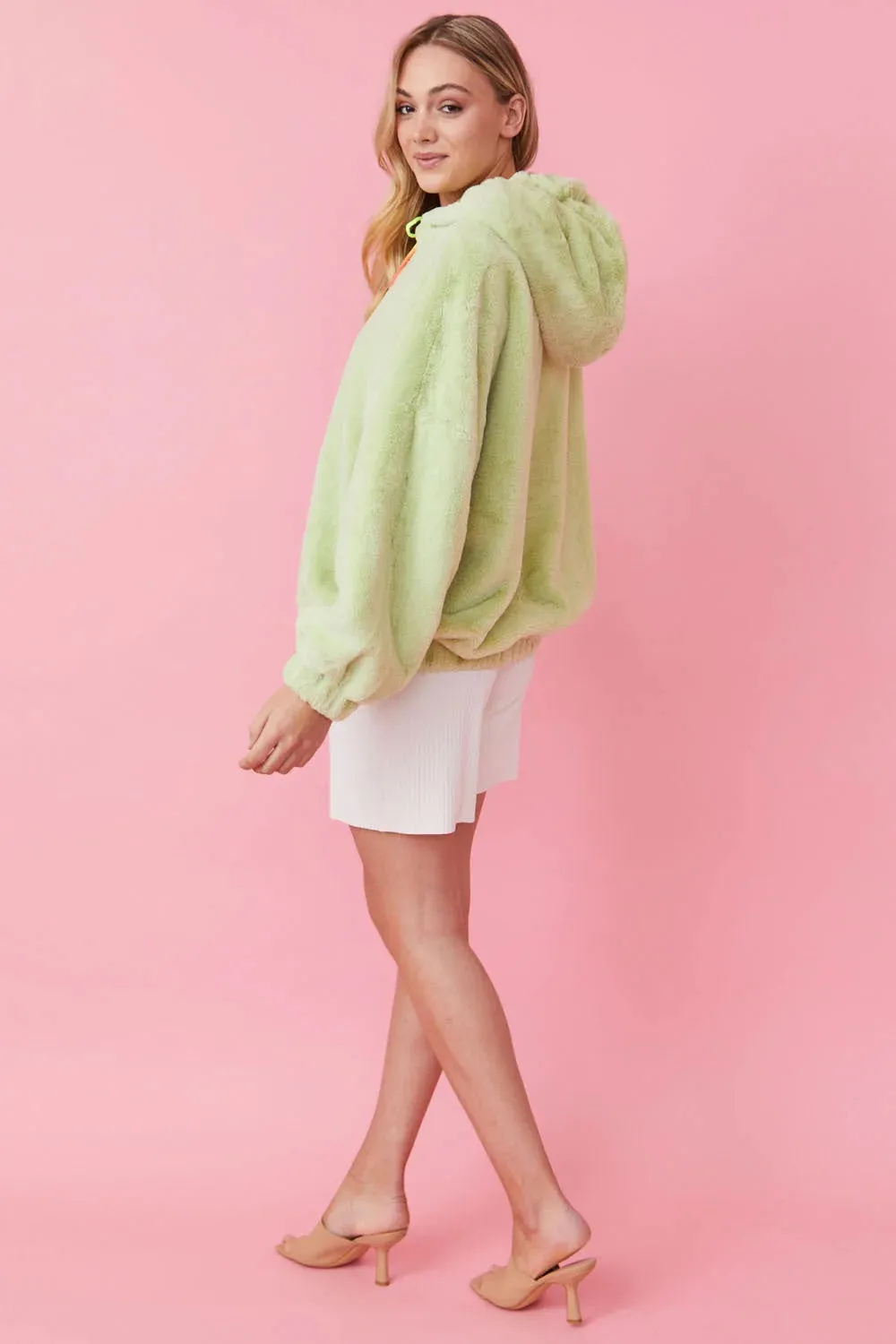 Faux Fur Oversized Pear Hoodie