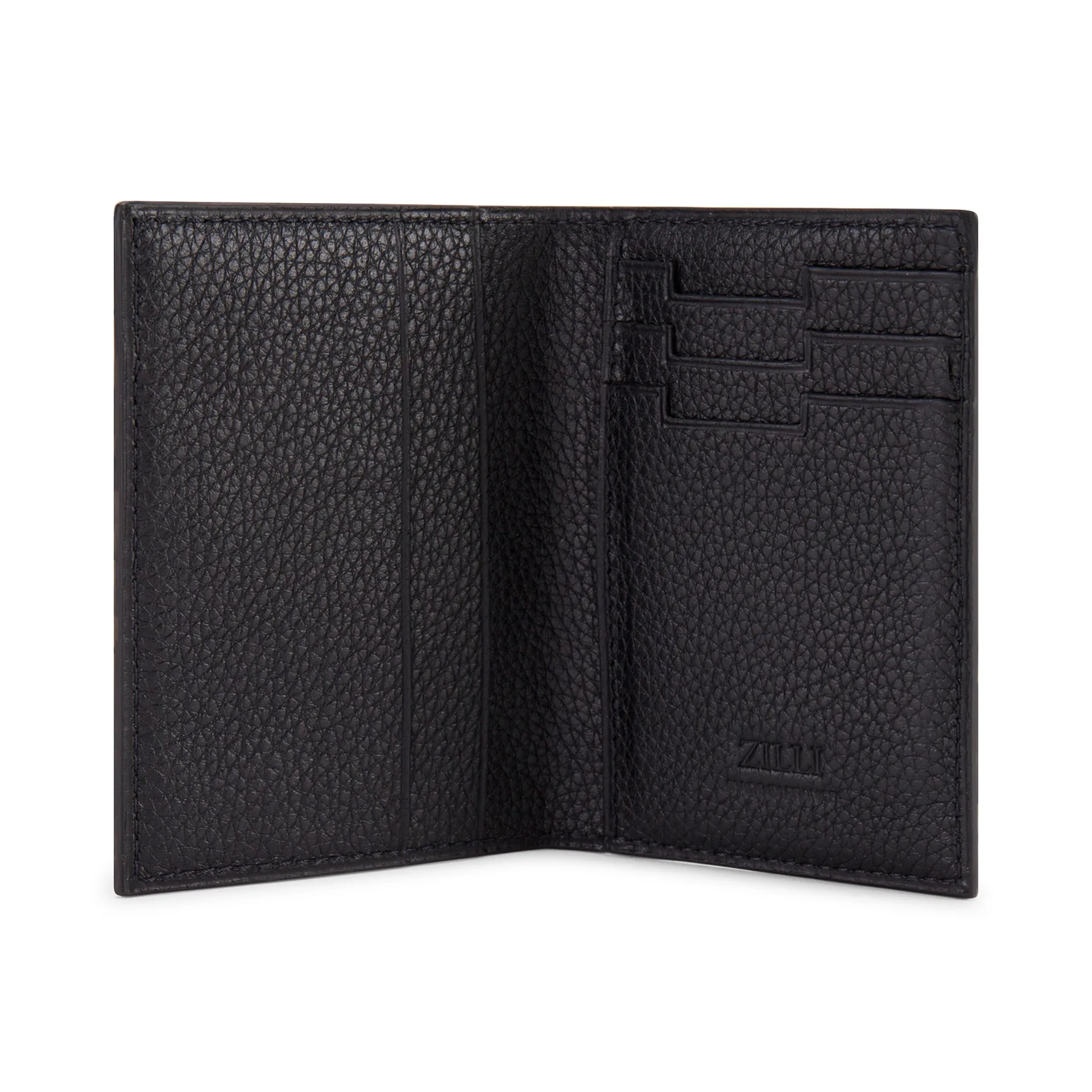 Folding Grained Calfskin Card Holder